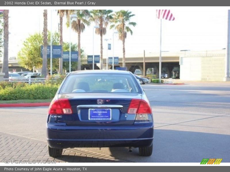 Eternal Blue Pearl / Gray 2002 Honda Civic EX Sedan