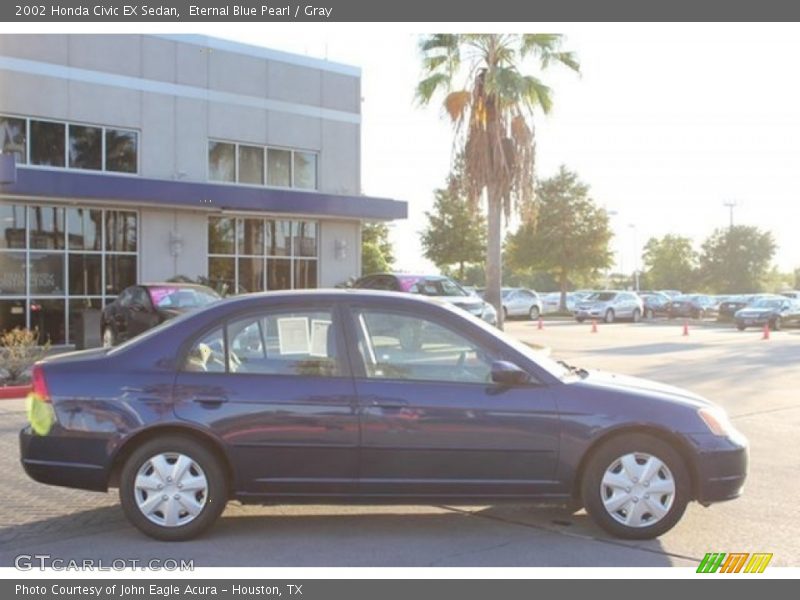 Eternal Blue Pearl / Gray 2002 Honda Civic EX Sedan