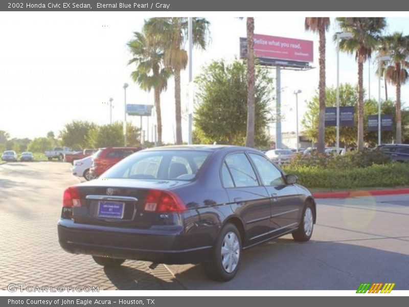 Eternal Blue Pearl / Gray 2002 Honda Civic EX Sedan