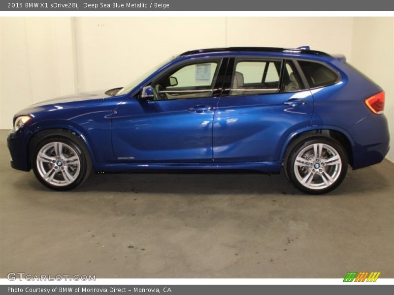 Deep Sea Blue Metallic / Beige 2015 BMW X1 sDrive28i