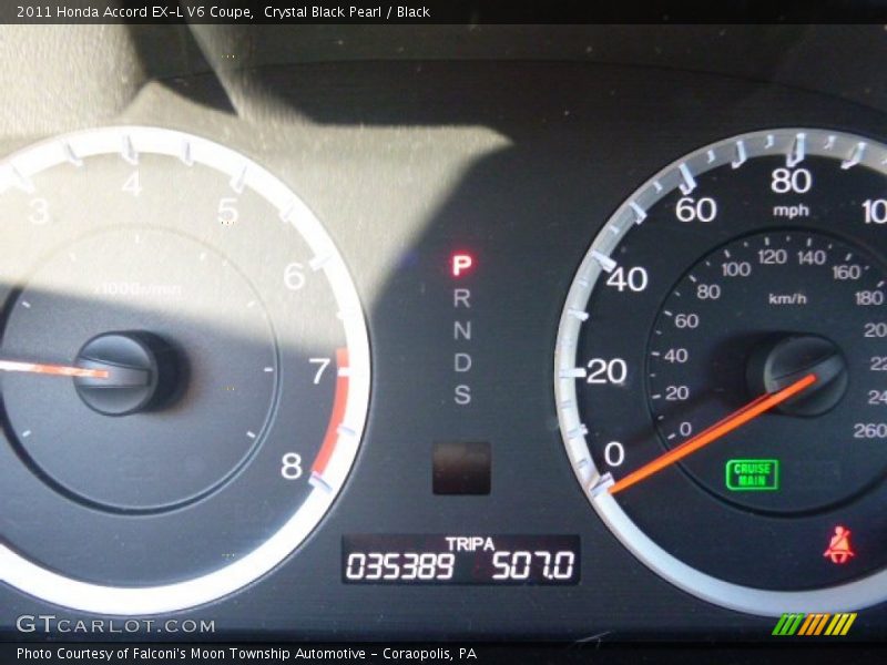 Crystal Black Pearl / Black 2011 Honda Accord EX-L V6 Coupe