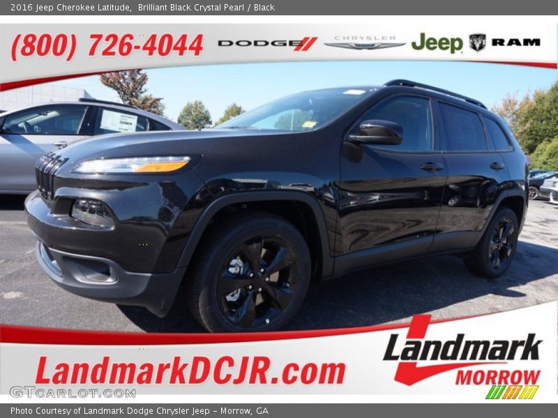 Brilliant Black Crystal Pearl / Black 2016 Jeep Cherokee Latitude