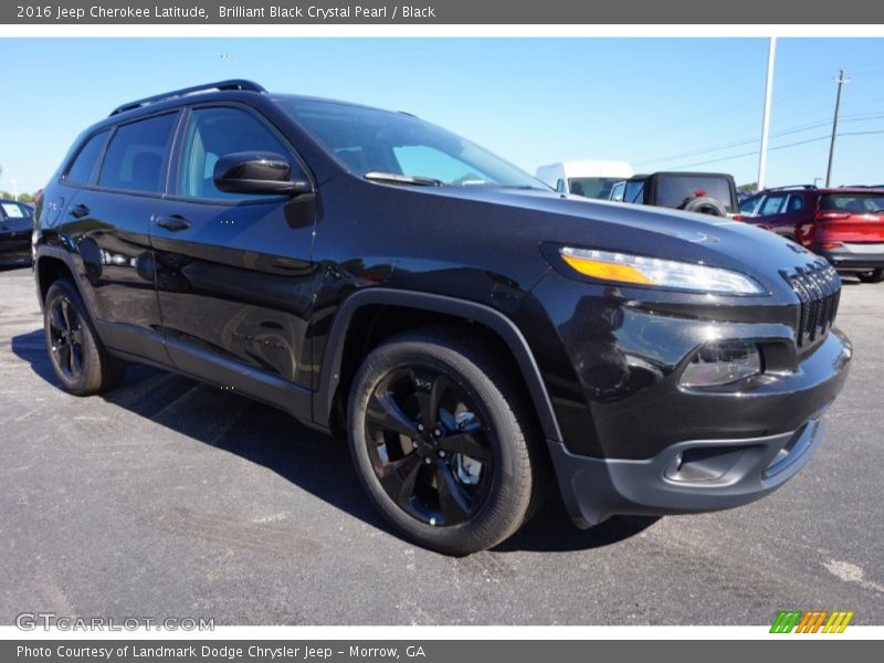 Brilliant Black Crystal Pearl / Black 2016 Jeep Cherokee Latitude