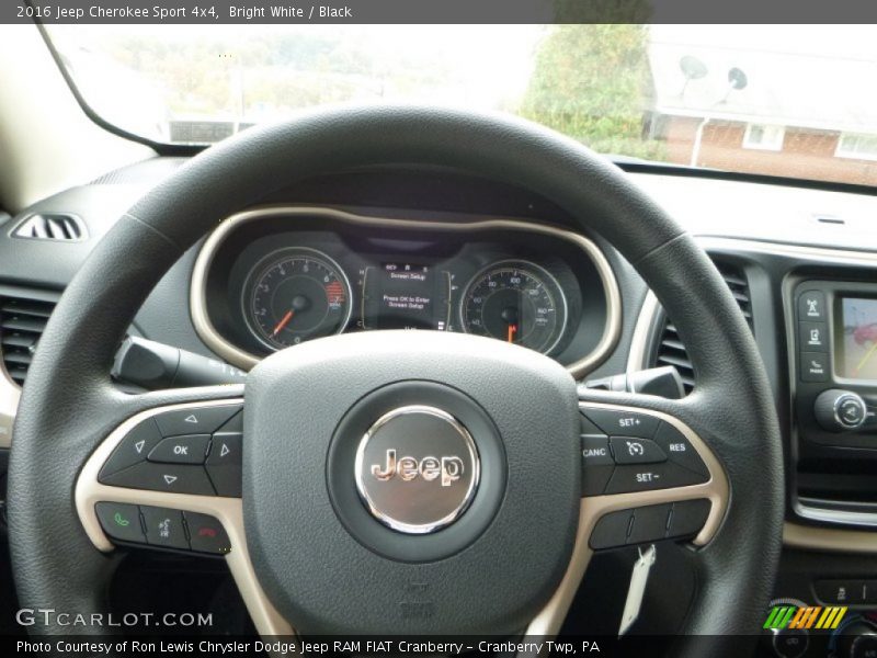 Bright White / Black 2016 Jeep Cherokee Sport 4x4