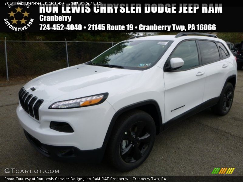 Bright White / Black 2016 Jeep Cherokee Latitude 4x4