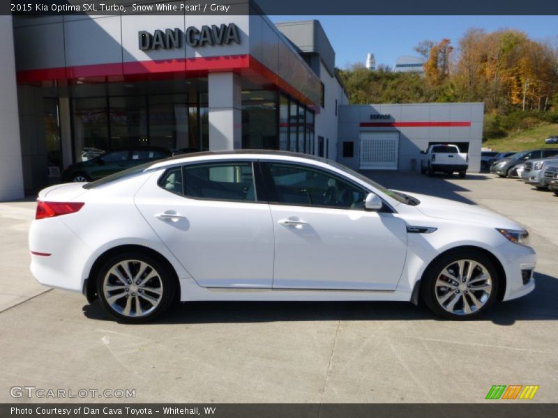 Snow White Pearl / Gray 2015 Kia Optima SXL Turbo