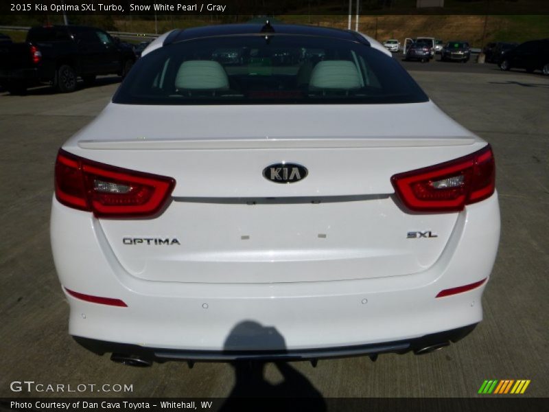 Snow White Pearl / Gray 2015 Kia Optima SXL Turbo