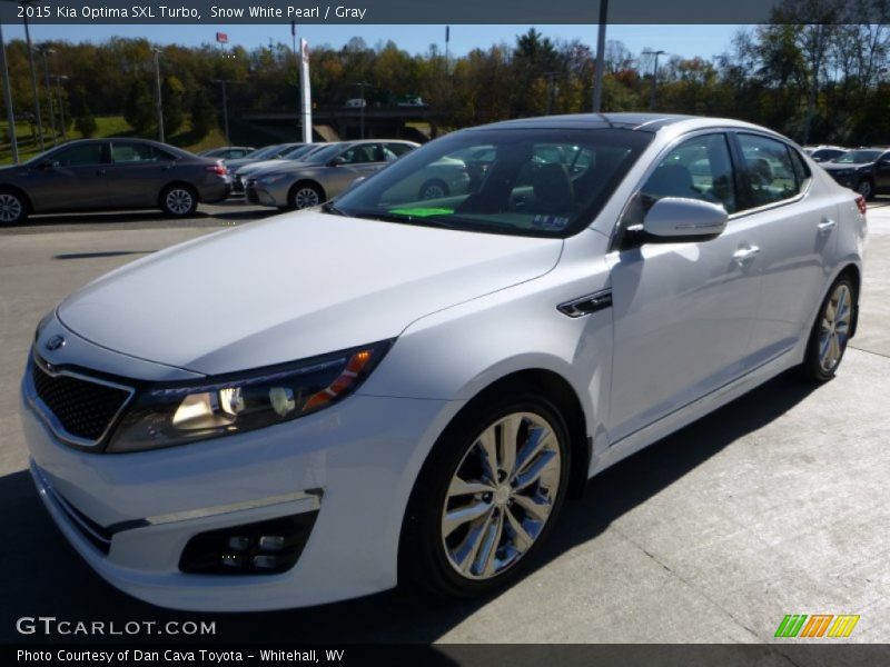 Snow White Pearl / Gray 2015 Kia Optima SXL Turbo