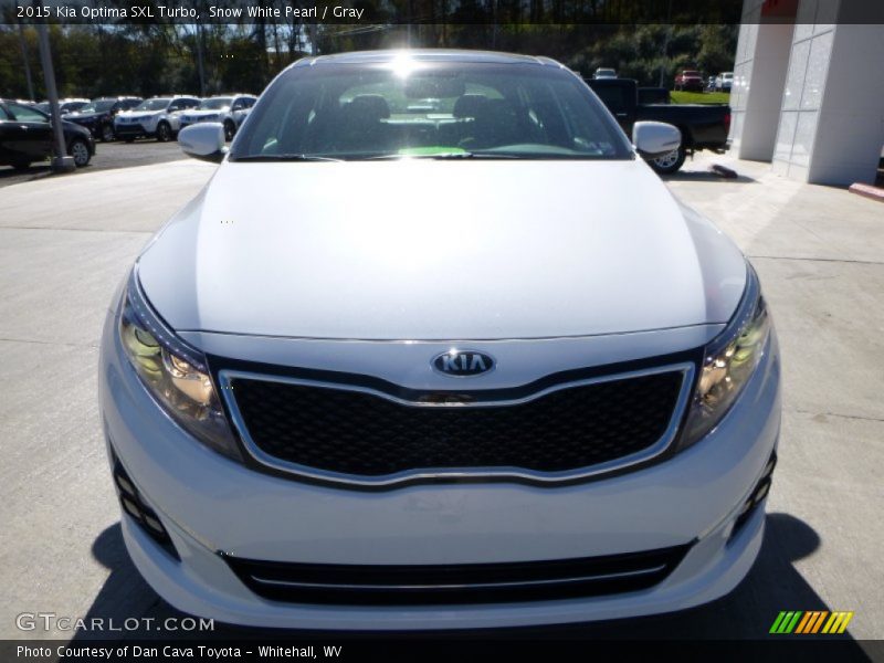 Snow White Pearl / Gray 2015 Kia Optima SXL Turbo