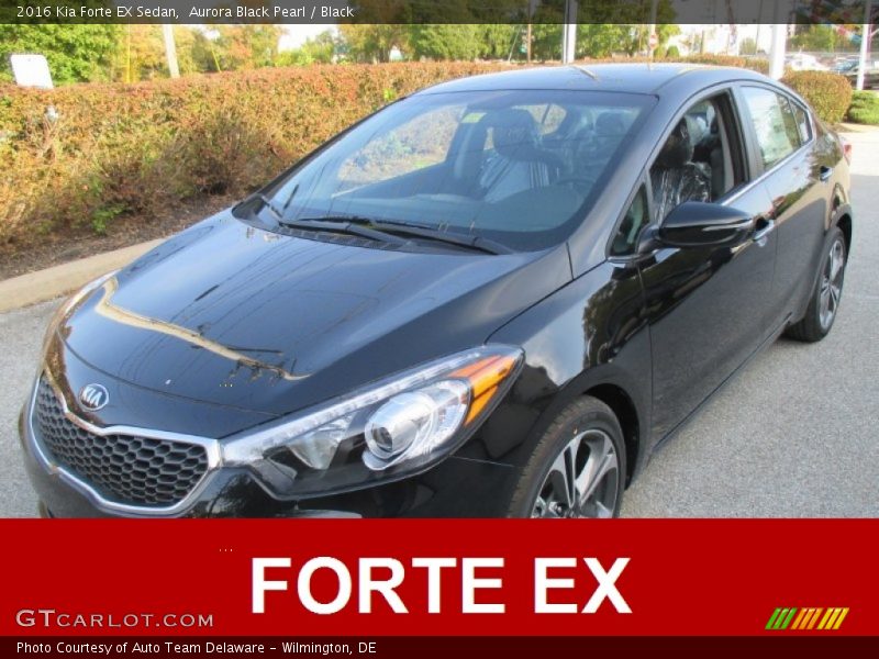 Aurora Black Pearl / Black 2016 Kia Forte EX Sedan