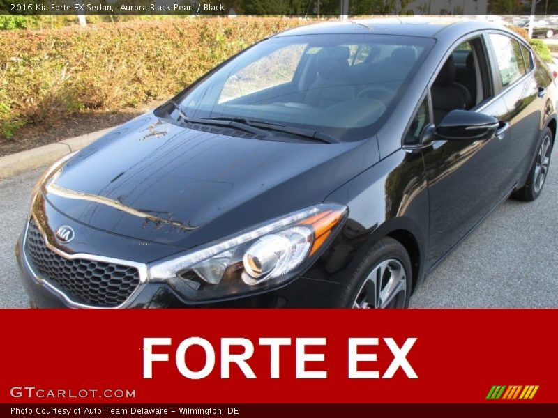 Aurora Black Pearl / Black 2016 Kia Forte EX Sedan