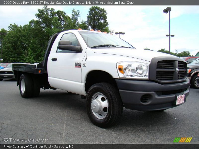 Bright White / Medium Slate Gray 2007 Dodge Ram 3500 ST Regular Cab Dually Chassis