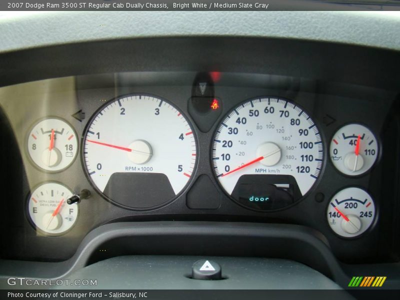 Bright White / Medium Slate Gray 2007 Dodge Ram 3500 ST Regular Cab Dually Chassis