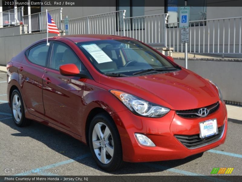Red / Beige 2013 Hyundai Elantra GLS