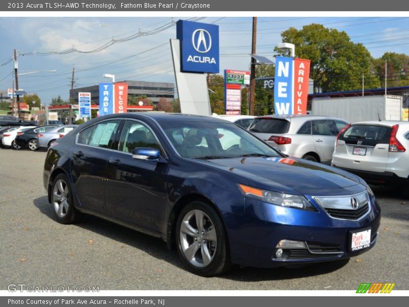 Fathom Blue Pearl / Graystone 2013 Acura TL SH-AWD Technology