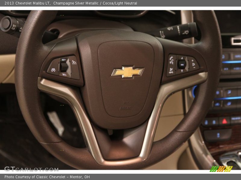 Champagne Silver Metallic / Cocoa/Light Neutral 2013 Chevrolet Malibu LT