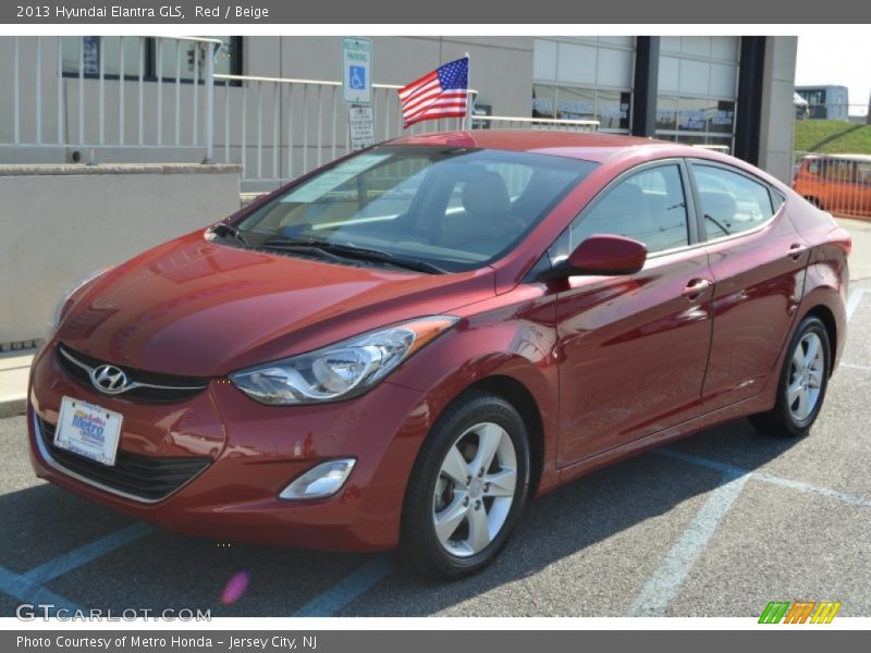 Red / Beige 2013 Hyundai Elantra GLS