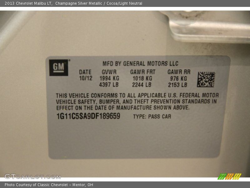 Champagne Silver Metallic / Cocoa/Light Neutral 2013 Chevrolet Malibu LT