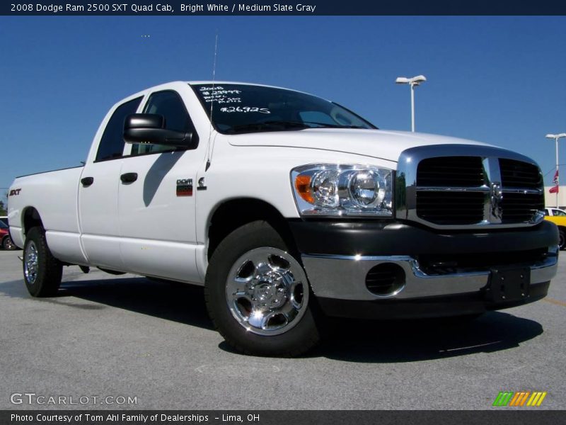 Bright White / Medium Slate Gray 2008 Dodge Ram 2500 SXT Quad Cab