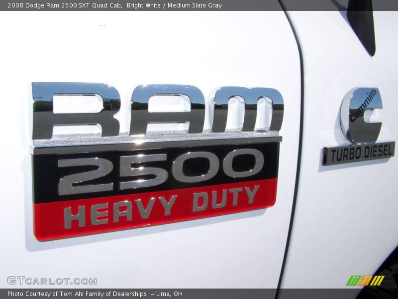 Bright White / Medium Slate Gray 2008 Dodge Ram 2500 SXT Quad Cab