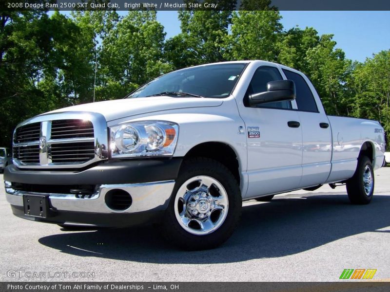 Bright White / Medium Slate Gray 2008 Dodge Ram 2500 SXT Quad Cab