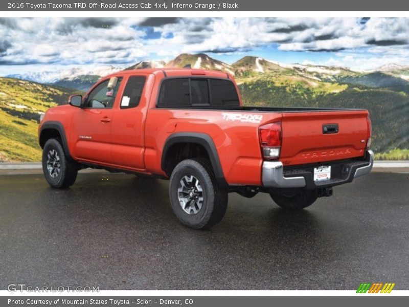 Inferno Orange / Black 2016 Toyota Tacoma TRD Off-Road Access Cab 4x4