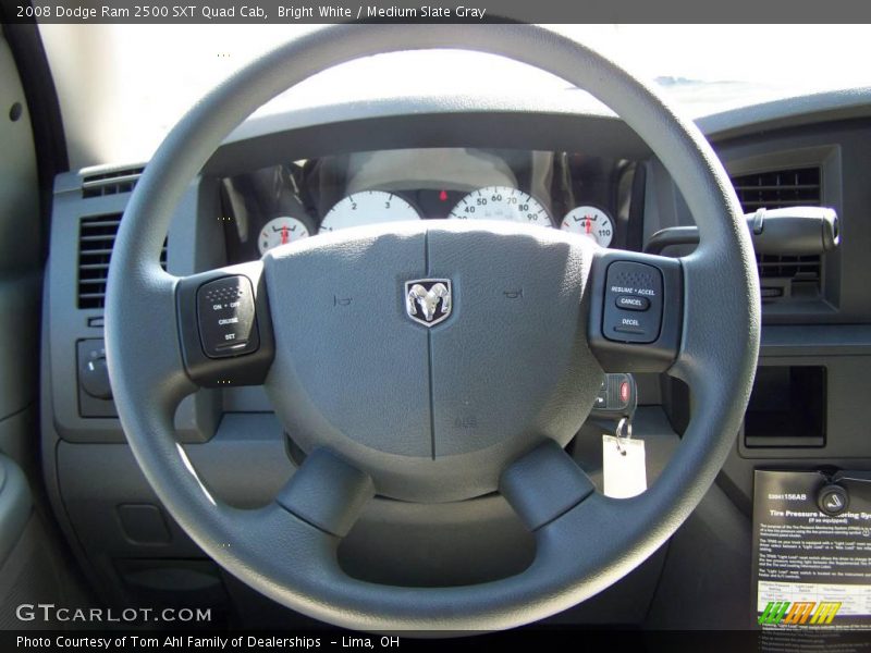 Bright White / Medium Slate Gray 2008 Dodge Ram 2500 SXT Quad Cab