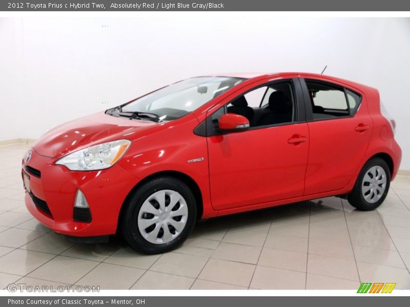 Absolutely Red / Light Blue Gray/Black 2012 Toyota Prius c Hybrid Two