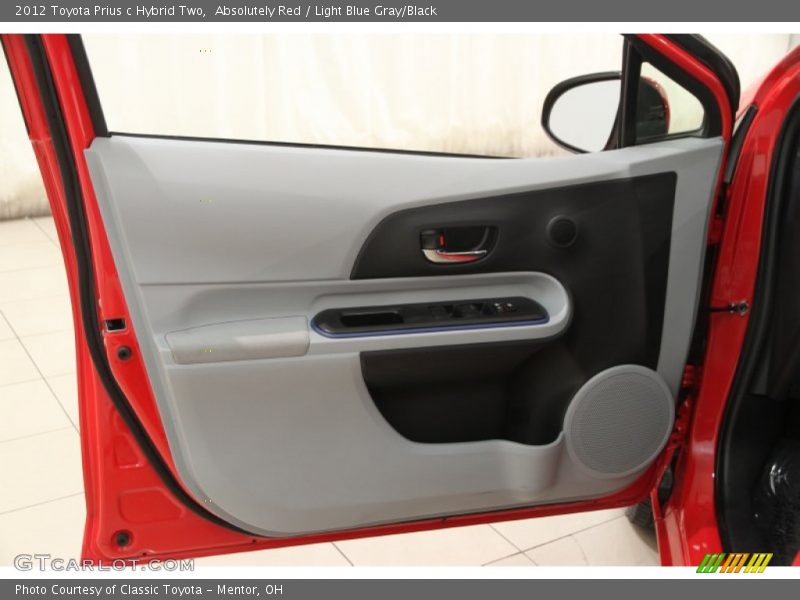 Absolutely Red / Light Blue Gray/Black 2012 Toyota Prius c Hybrid Two
