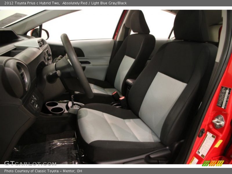 Absolutely Red / Light Blue Gray/Black 2012 Toyota Prius c Hybrid Two