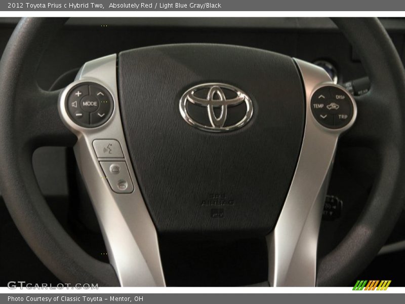 Absolutely Red / Light Blue Gray/Black 2012 Toyota Prius c Hybrid Two