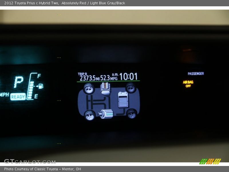 Absolutely Red / Light Blue Gray/Black 2012 Toyota Prius c Hybrid Two