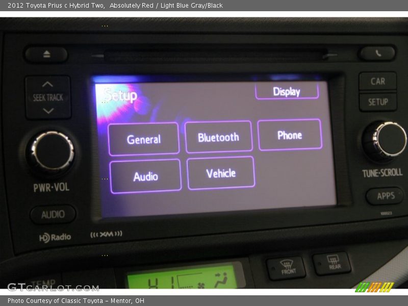 Absolutely Red / Light Blue Gray/Black 2012 Toyota Prius c Hybrid Two