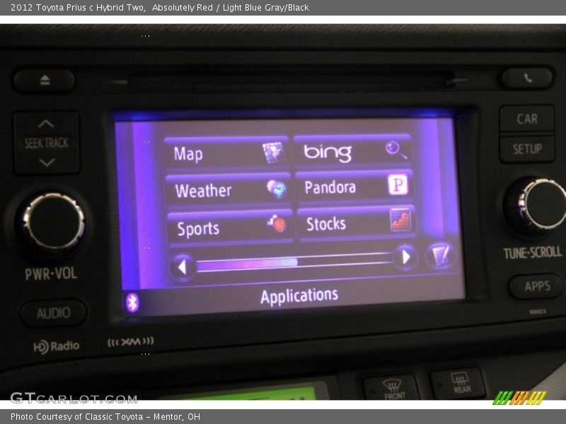Absolutely Red / Light Blue Gray/Black 2012 Toyota Prius c Hybrid Two