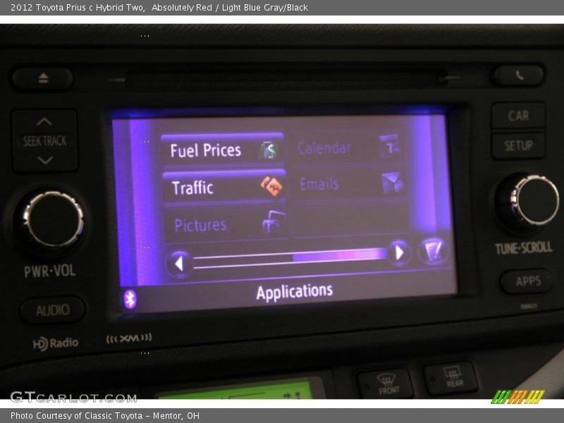 Absolutely Red / Light Blue Gray/Black 2012 Toyota Prius c Hybrid Two