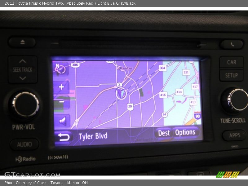 Absolutely Red / Light Blue Gray/Black 2012 Toyota Prius c Hybrid Two