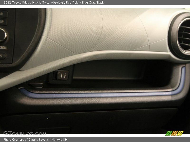 Absolutely Red / Light Blue Gray/Black 2012 Toyota Prius c Hybrid Two