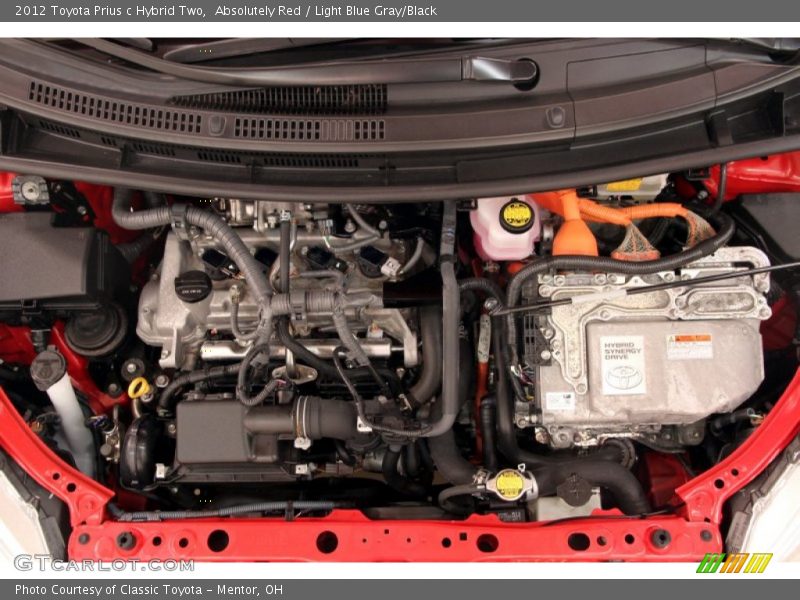 Absolutely Red / Light Blue Gray/Black 2012 Toyota Prius c Hybrid Two