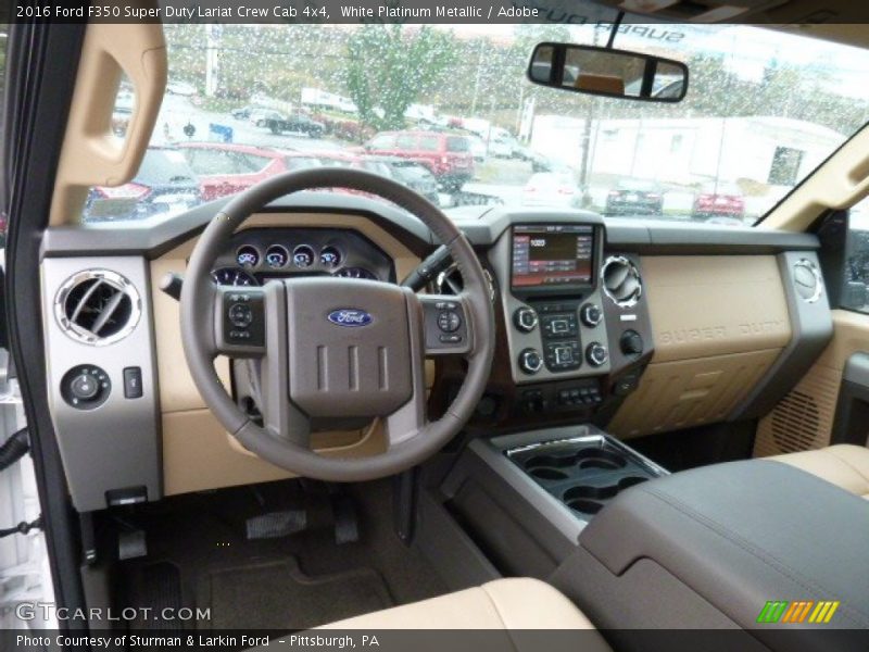 White Platinum Metallic / Adobe 2016 Ford F350 Super Duty Lariat Crew Cab 4x4