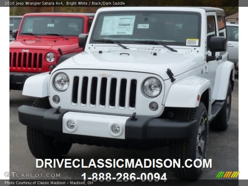 Bright White / Black/Dark Saddle 2016 Jeep Wrangler Sahara 4x4