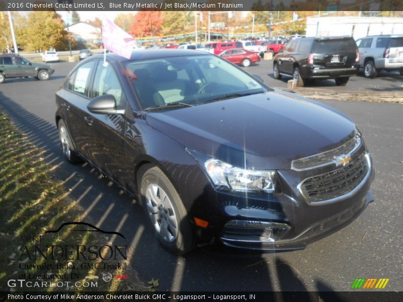 Blue Ray Metallic / Jet Black/Medium Titanium 2016 Chevrolet Cruze Limited LS