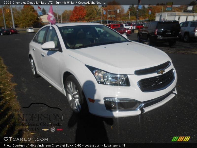 Summit White / Cocoa/Light Neutral 2016 Chevrolet Cruze Limited LTZ