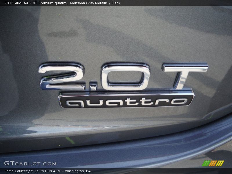 Monsoon Gray Metallic / Black 2016 Audi A4 2.0T Premium quattro