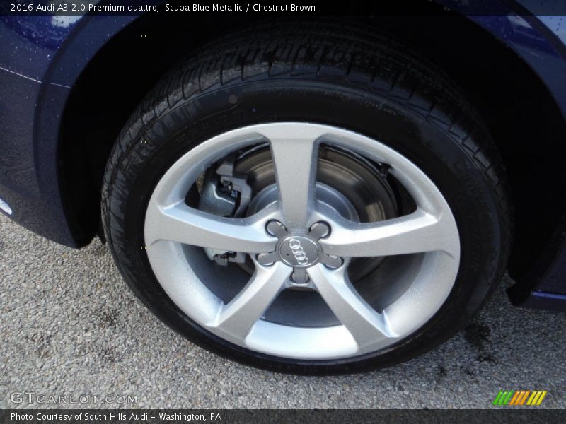Scuba Blue Metallic / Chestnut Brown 2016 Audi A3 2.0 Premium quattro