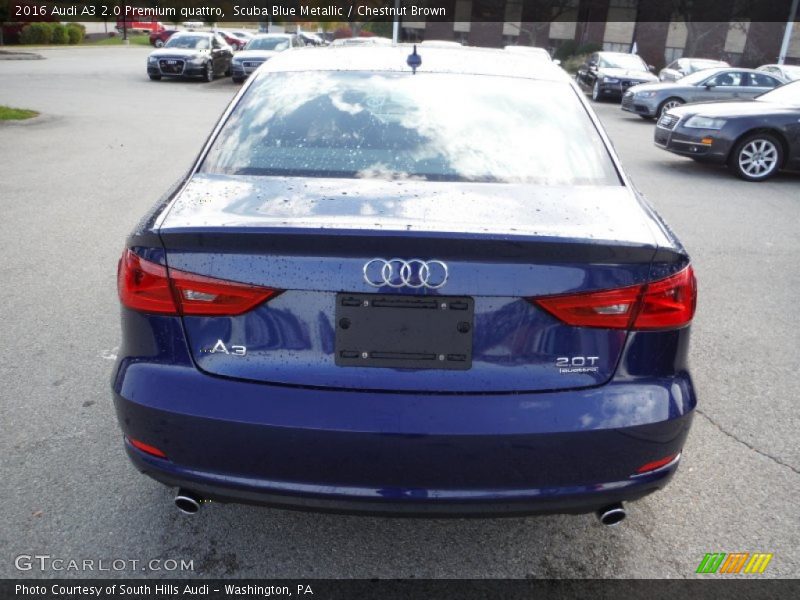 Scuba Blue Metallic / Chestnut Brown 2016 Audi A3 2.0 Premium quattro