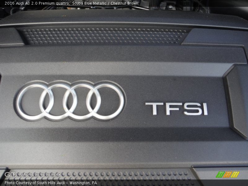 Scuba Blue Metallic / Chestnut Brown 2016 Audi A3 2.0 Premium quattro