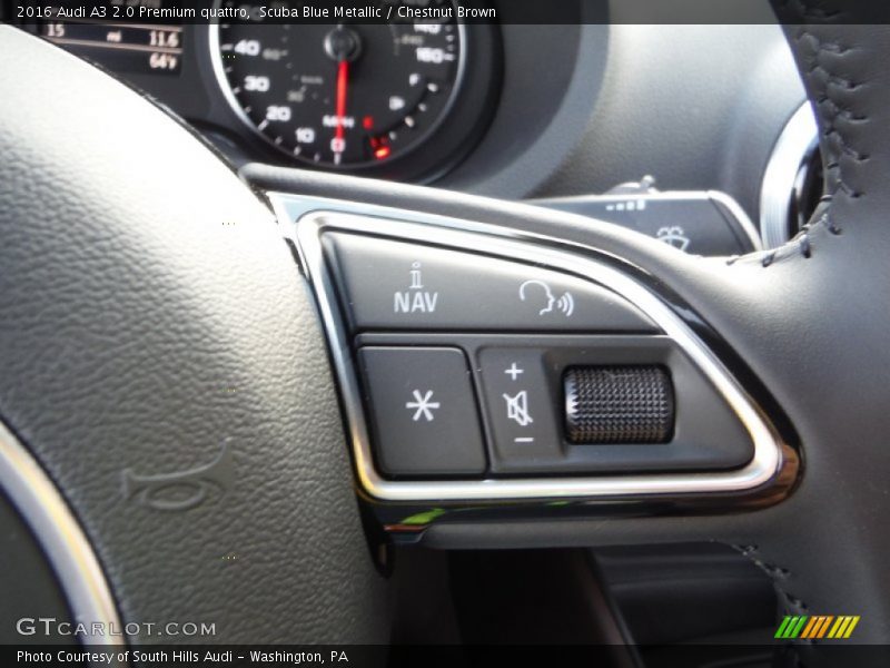 Scuba Blue Metallic / Chestnut Brown 2016 Audi A3 2.0 Premium quattro