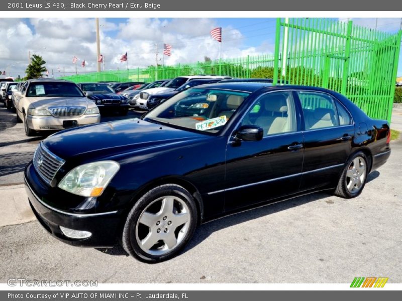Black Cherry Pearl / Ecru Beige 2001 Lexus LS 430