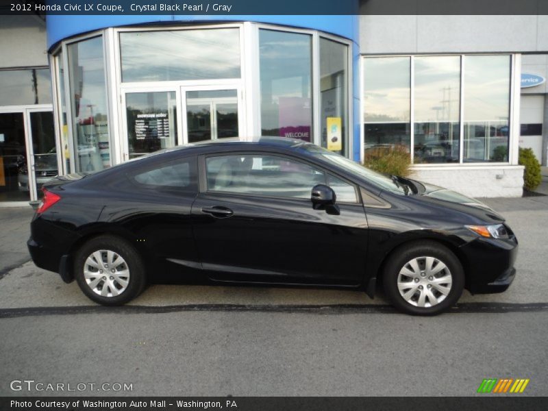 Crystal Black Pearl / Gray 2012 Honda Civic LX Coupe