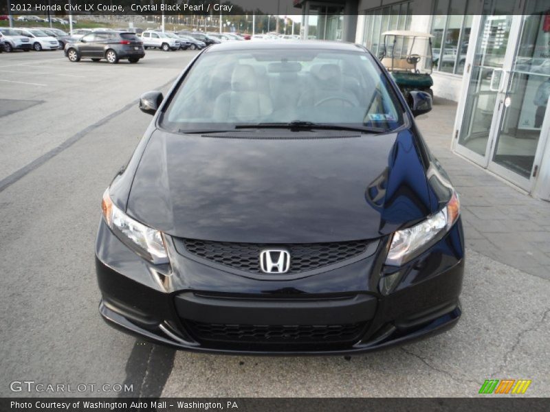 Crystal Black Pearl / Gray 2012 Honda Civic LX Coupe